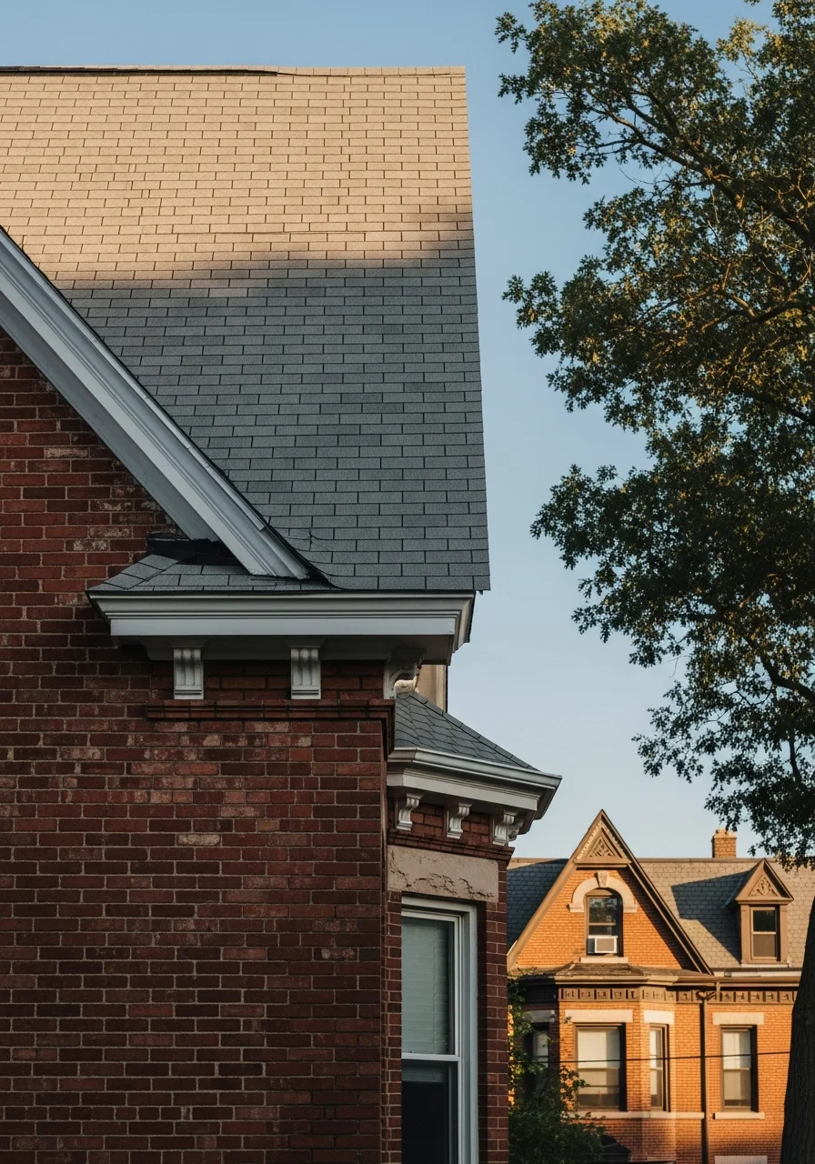 Portrait-style photo of a contractor and property owner on a Detroit residential lot.